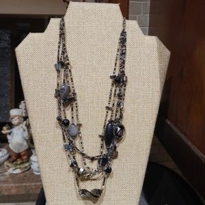 Vintage You & I Multi-Strand Beaded Statement Necklace. 16.5in w/3.5in Extender.